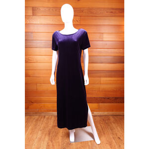 90’s Purple Velvet Body Con Long Maxi Dress